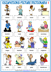 vocabulary matching worksheet jobs 1 english esl worksheets for ...